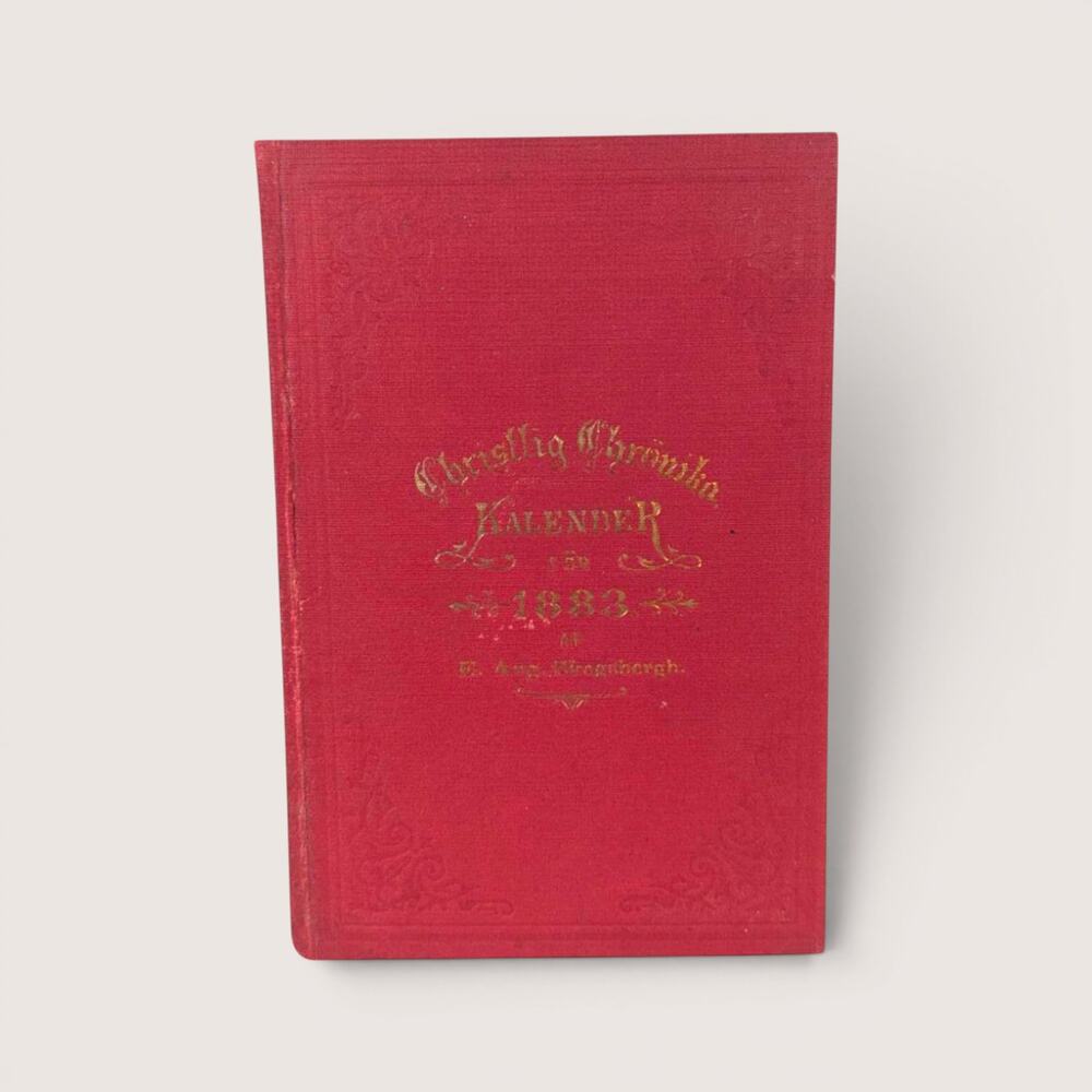 Antique 1883 Swedish Christlig Chronika Kalender Hardcover Book